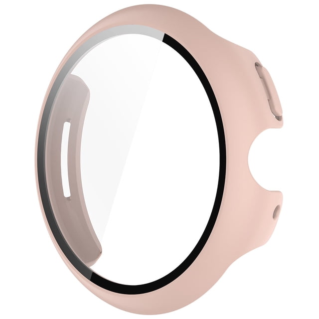 Tempe Glass+Cubierta PC Shell Film Cover para Google Pixel Watch3 41MM() Rojo Rosa