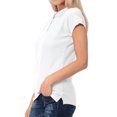 thumbnail image 2 of Basico Women's Slim Fit Cotton Polo Shirt, Short Sleeve, XL - White, 2 of 7