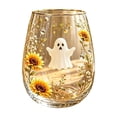 thumbnail image 2 of AHGQT Halloween Floral Stemless Ghost Wine Glass, Elegant Spooky Drinking Cup with Gold Rim, Decorative Drinkware Party Cup Holiday Gift for Home Bar Table Decor, 2 of 8