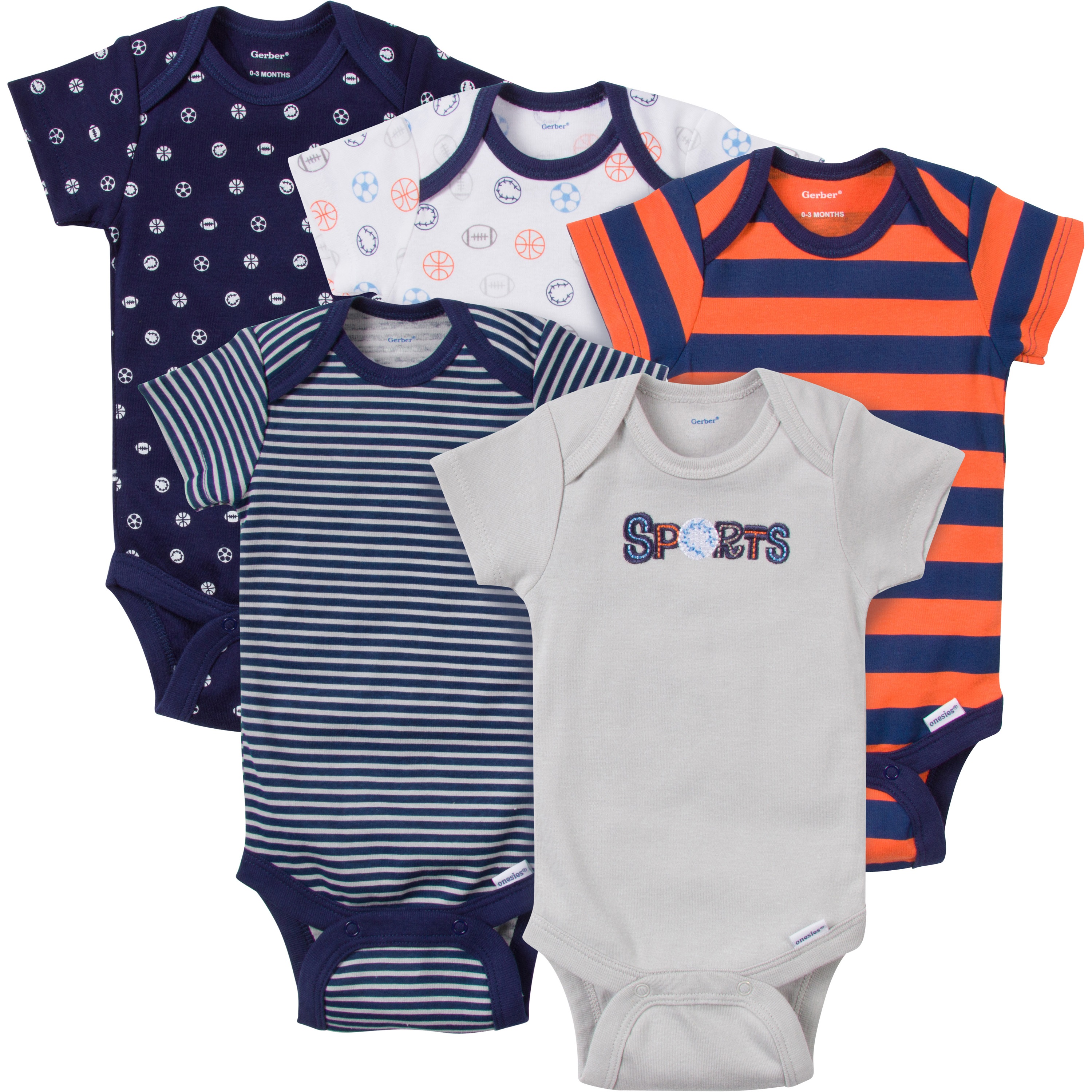 Gerber Boy Variety Onesies Sport 5 Pack Newborn Walmart Canada