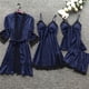 thumbnail image 4 of Pijamas sexys para mujer, conjunto de cuatro piezas, pijamas con tirantes estilo coreano, ropa de casa para mujer con camisón con almohadilla para el pecho, 4 of 5