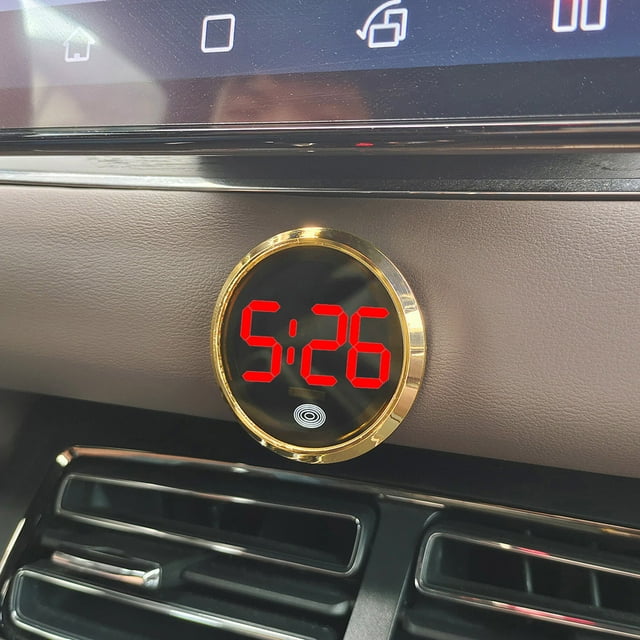 Digital Car Clock with LED Display Clear LCD Screen Automotive Stick On Timekeeper Ideal Vehicle Interior Accessory
