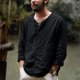 thumbnail image 2 of Camisas de Otoño Para Hombres, Manga Larga, Cuello En V, Suéter, Blusa Superior Informal, Camisa Odeerbi  ODB-4, 2 of 3
