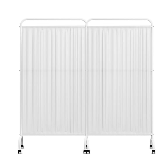 6FT Medical Privacy Screen, Portable Medical Room Divider with Lockable Casters, Foldable Partition for Hospitals, Clinics 2 White partitions