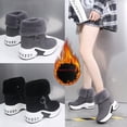 thumbnail image 2 of Botas de nieve para mujer, estilo coreano de invierno, de gamuza, cortas, forradas con vellón, cálidas, de algodón, que aumentan la altura, a la moda, 2 of 5