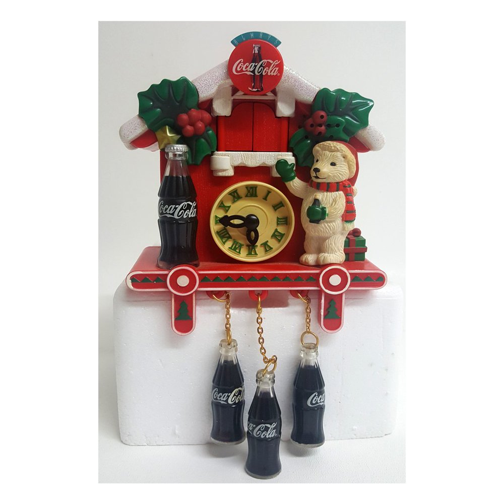 Kurt Adler Coca Cola Cuckoo Clock Ornament w/ Motion Sound Model C53993