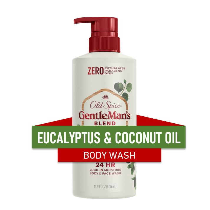 Old Spice Men's Body Wash GentleMan's Blend Eucalyptus and Coconut Oil, 16.9 oz
