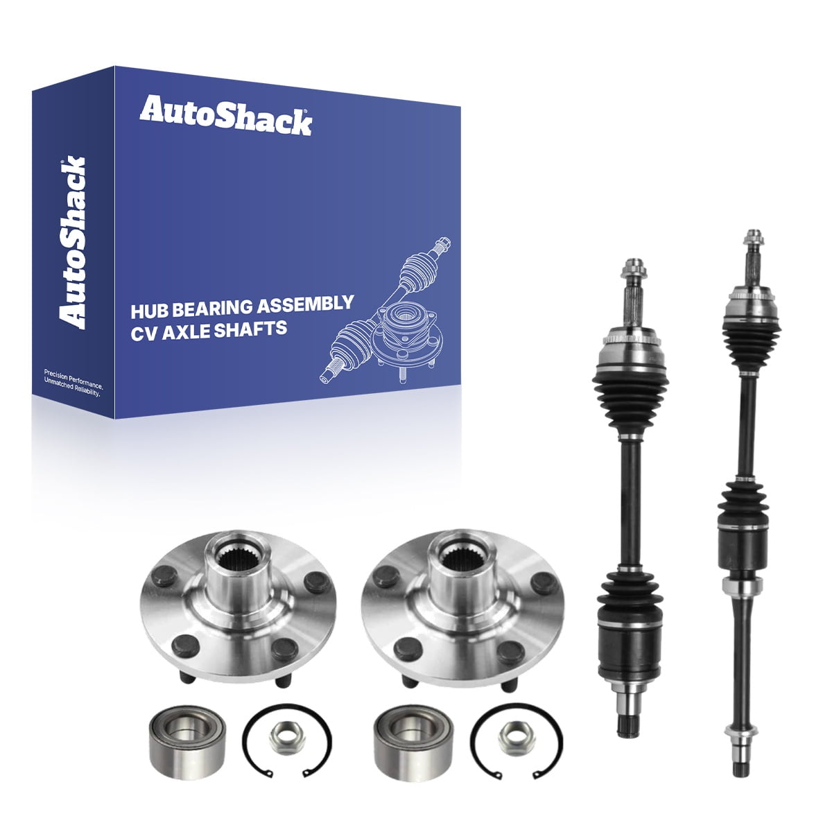 AutoShack Front CV Axle Shaft & Wheel Hub Bearing Assembly, 5-Lugs, Driver & Passenger Side, for Toyota Camry 2004-2009 FWD 2.4L