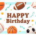 thumbnail image 4 of Sports Theme Birthday Banner Happy Birthday Decorative Balloons Party Backdrop for Kids Celebration Event Decoration, 4 of 7