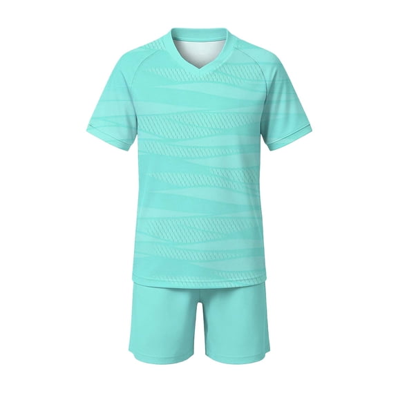Nilvkv Toddler Girl Outfit, Girls Athletic Sets, Fast Dry Breathable Short Sleeve Jersey and Pocketed Shorts Set Training Green 11-12 Years