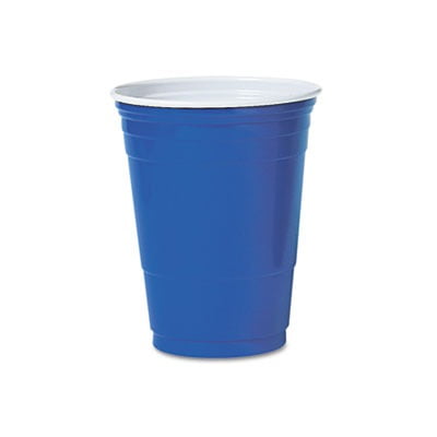 SOLO Cup Company Plastic Cold Drink Cups, Blue, 16 oz, 20 Bags of 50 Cups Each, 1000 Cups Total
