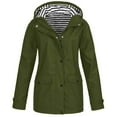 thumbnail image 6 of Delliss Girls' Fall Winter Solid Color Hooded Long Jacket Zipper Pocket Striped Lined Snap Waterproof Windproof Jacket Long Sleeve Top 5-16 Years, 6 of 9