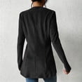 thumbnail image 6 of Corduroy Blazer for Women Casual One Button Flared Collarless Blazers Long Sleeve Office Work Suit Jackets Black S, 6 of 6