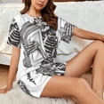 thumbnail image 4 of Sikiie Skeleton Book Lover Womens Pajama Sets Short Sleeve Top With Pants Sleepwear 2 Piece Lounge Set-XX-Large, 4 of 6