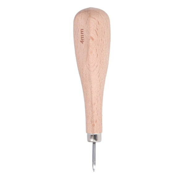 Alêne de Couture, Alêne en Cuir Haute Dureté Incisive Bord de Couteau Outil Bricolage 4 mm Artisanat en Cuir pour Perforation du Cuir pour Couture