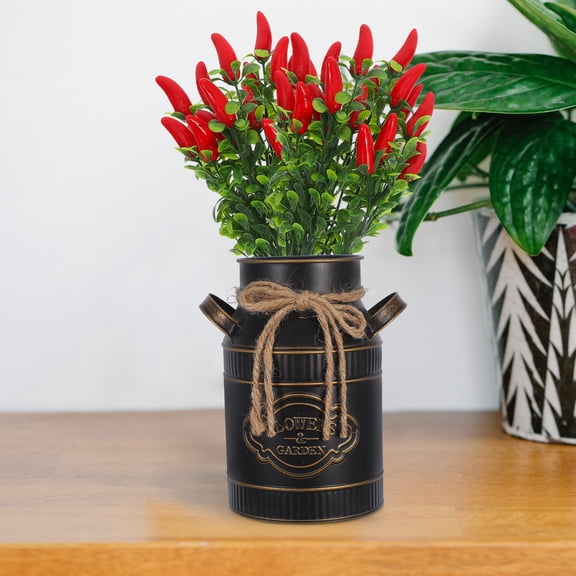 Masteelf 10Pcs Artificial Red Chili Pepper Bunch with Plastic Leaves Lifelike Fake Fruit Plant for Home Office Party Decoration Simulation Vegetable