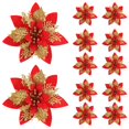 thumbnail image 5 of 5/10Pcs Glitter Pink Christmas Flowers Xmas Tree 14cm Artifical Flower Ornaments 2024 Christmas Decoration For Home New Year, 5 of 5