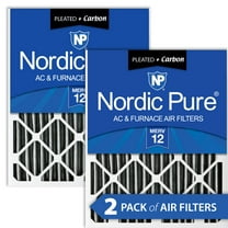 Nordic Pure 16x20x4 (3 5/8) Pleated Air Filter MERV 12 Pleated   Carbon 2 Pack