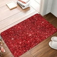 thumbnail image 5 of Balery Red Glitter Doormat, Durable Flannel Fabric, Waterproof Stain and Fade Resistant, Low Profile,Indoor Outdoor Door Mats, Easy Clean Patio Entrance Mat, 16x24in, 5 of 9