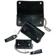 thumbnail image 6 of Black Leather Trucker Wallet With Chain - Biker Snap Wallet - Regular - Small - Mini, 6 of 6