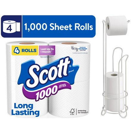 iDesign Toilet Paper Holder with 4 Free Scott Toilet Papper Rolls!