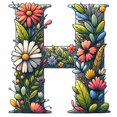 thumbnail image 1 of 5D DIY Taladro Letra Floral H Kit Del 30x30cm, 1 of 9