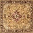 thumbnail image 1 of Ahgly Company Indoor Square Medallion Brown Traditional Area Rugs, 7' Square, 1 of 4
