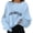 Light Blue, variant on Blouse for Women Winter Loose Fit Crew Neck Long Sleeve Blouson One Shoulder Graphiprint Leisure Cotton Tunics Tops Top(Light Blue,S)