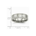thumbnail image 6 of Grey Titanium Ring Band Wedding Polished Textured, 6 of 6