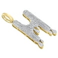 thumbnail image 4 of 10K Yellow Gold Diamond H Initial Bubble Drip Pendant Pave Dome Charm 0.54 CT., 4 of 6