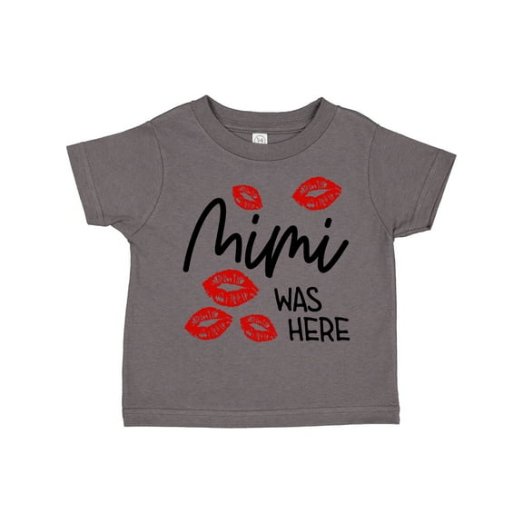 Inktastic Mimi Was Here Red Kisses Boys or Girls Toddler T-Shirt