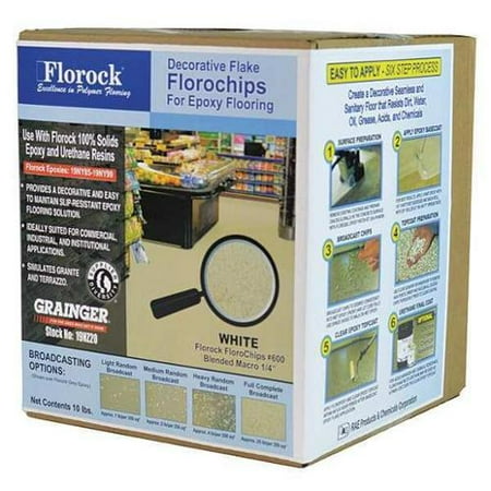 House Floor - FLOROCK 600 Floor Flake, 10 lb., White