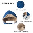 thumbnail image 3 of Gorro de invierno unisex para bebés y niños pequeños, gorro para clima frío para niños y niñas, gorro pequeño de algodón con forro de sherpa, azul, 3 of 5
