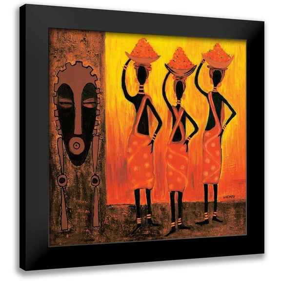 Dahlke, Izabella 12x12 Black Modern Framed Museum Art Print Titled - African Girls IV