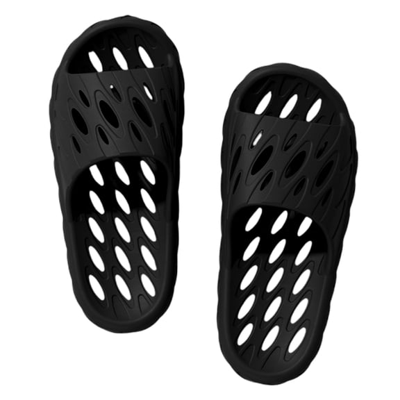 Mens Slippers,Men Slippers Soft Sole Breathable Comfort for Indoor Outdoor Home Hotel Shower Use,Slippers for Men,Black,9.5