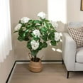 thumbnail image 2 of Laicejoy 2 Pack Artificial Hydrangea Tree Fake Floral Plant with 11 White Flowers, 2 of 8