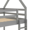 thumbnail image 6 of Queen Size Bed Frame Twin over Twin Low Bunk Bed, House Bed with Ladder , Gray(OLD SKU:WF197808AAE),King Size Bed Frame, 6 of 14