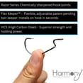 thumbnail image 2 of Harmony Fishing - Razor Series EWG Offset Hooks with Flex Keepers 10 Pack  Bass Fishing  Adjustable Flexible Bait Stoppers  HCS  Slick Black Nickel Coating Size 1/0 10 Pack w/Flex Keepers, 2 of 9