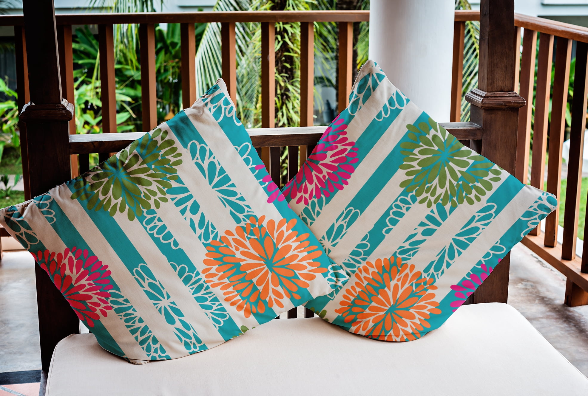 Simply Daisy 20 in x 20 in Modern and Contemporary Multi-color Floral Polyester Throw Pillow
