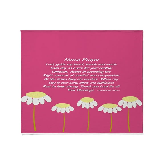 CafePress - Nurse Prayer Blanket Pillow Pink Throw Blanket - Soft Fleece Throw Blanket, 50"x60" for All Ages