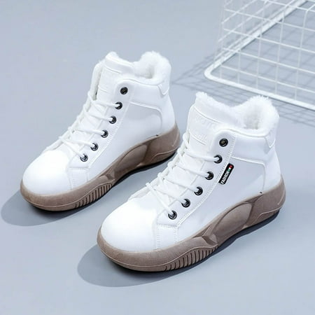

Women‘s Casual Shoes Anti-slip Thick Sole Thermal Shoes All-match High-top Shoes