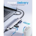 thumbnail image 3 of USB C Hub for MacBook – 7-in-1 USBC Adapter with 4K HDMI, 100W PD, USB 3.0 5Gbps Ports, SD/TF Card Reader – USB-C Dongle for Office, Meetings, Travel & Home Setup-Space Grey, 3 of 4