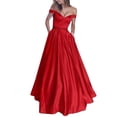 thumbnail image 1 of KaLI_store Formal Dress Women's V Neck Sleeveless High Split Wrap Long Formal Dresses Evening Gown Red,XL, 1 of 5