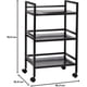 thumbnail image 5 of Basics Carrito rodante de metal de 3 niveles, color negro, 5 of 12