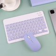 thumbnail image 3 of Funda con teclado y ratón para iPad Mini 4/5, generación de 7,9 pulgadas, con teclado inalámbrico Bluetooth desmontable y portalápices, funda inteligente de cuero, color morado, 3 of 5
