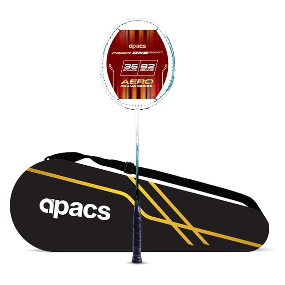 Apacs Finapi One Boost Speed Frame With 100% Uhm Japanese Carbon Fibre, 35 LBS Unstrung Badminton Racket With Full Cover , White & Black