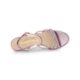 thumbnail image 4 of BLISSFUL STEP Women's Shoes Rhinestone Ankle Strap Kitten Heel Open Toe PU Buckle Sandals  Pink 6, 4 of 7