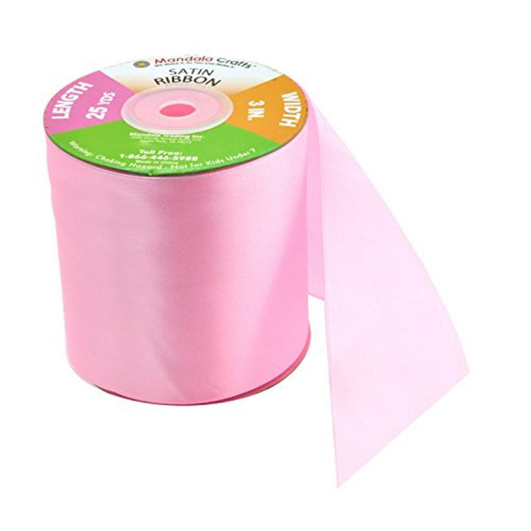 Baby Pink Satin Ribbon 3 Inch 25 Yard Roll for Gift Wrapping, Weddings,  Hair, Dresses, Blanket Edging, Crafts, Bows, Ornaments; by Mandala Crafts 