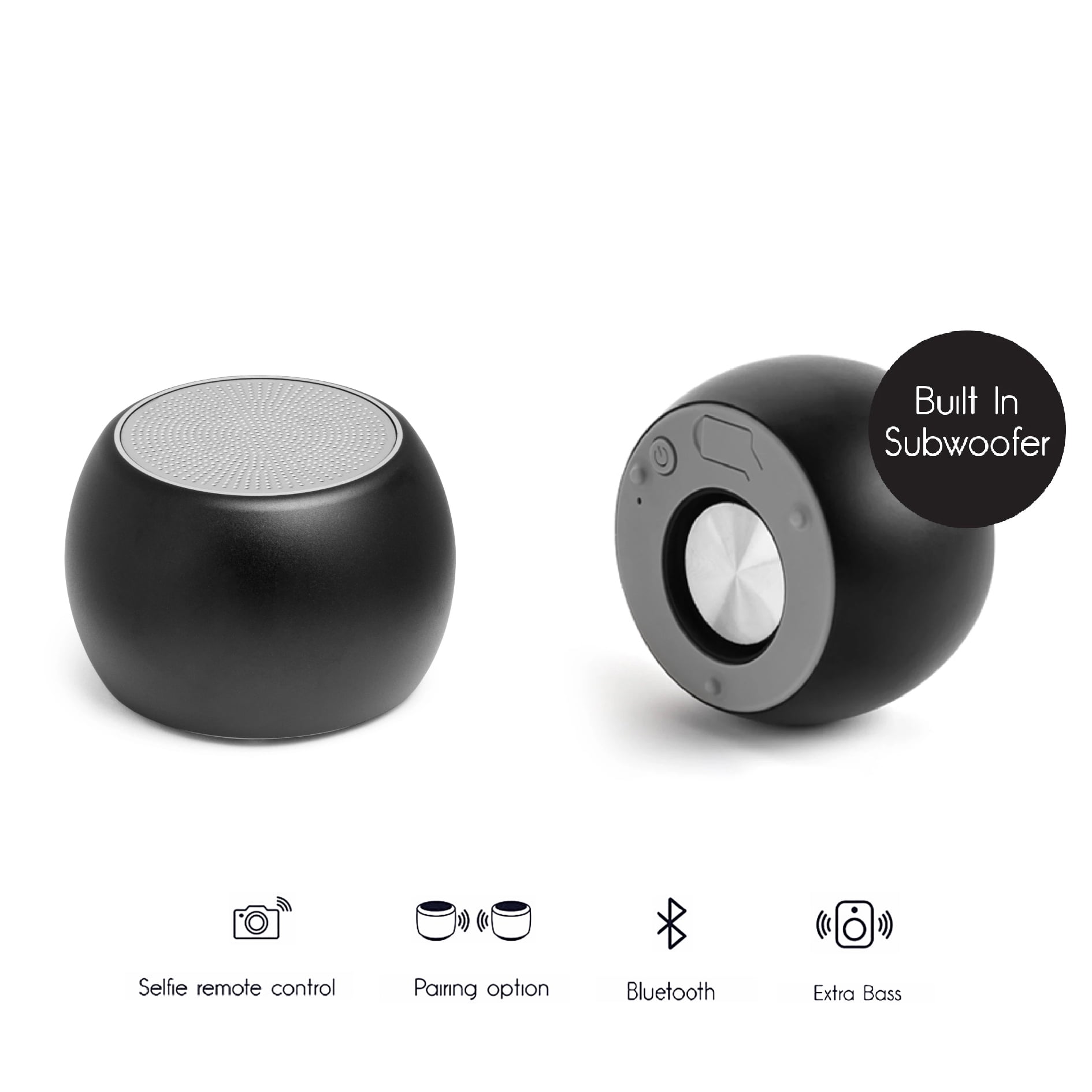 Fashionit U Speakers Bluetooth Boost Speaker Travel Home Office Bundle with Black Wireless Mouse X3000 G2, & Coordinating Gel Mouse Pad, for Modern Workspace – Black