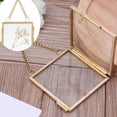 thumbnail image 6 of Yeesam Gold Picture Frame Ornaments, Glass Frame for Pressed Flowers, DIY Mini Brass Wall Hanging Photo Frame Double Glass Hanging Picture Artwork Display Frame with Chain Home Decor(2pcs b), 6 of 7